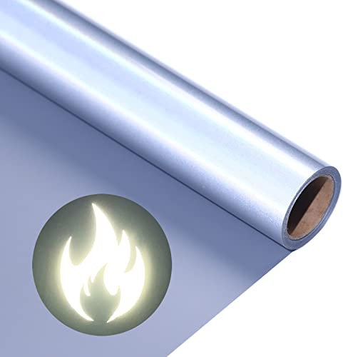 Reflektierend Plotterfolie Textil Reflektierende Heat Transfer Vinyl Grau 30.5cmx183cm Plotter Flexfolie für Cricut und Silhouette Cameo, Textilien Transferfolie zum Aufbügeln für DIY T-Shirt Stoffe