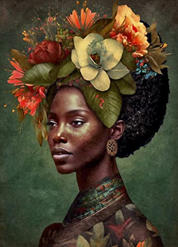 Afrikanische Frau Reispapier Poster, 29,21 x 40,64 cm – 1 einzigartiges gedrucktes Maulbeer-Papier-Kunstposter, Bild, 36 g/m², sichtbare Fasern für Decoupage-Möbelrenovierungs-Handwerk.