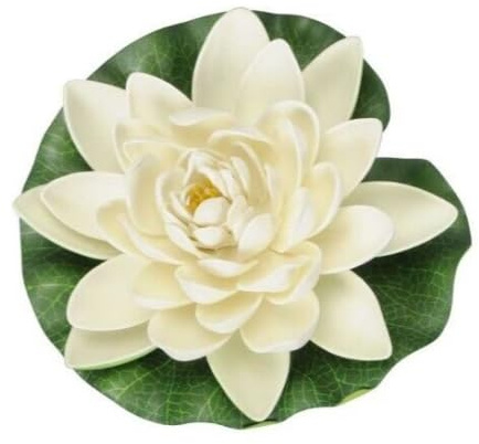 finehomegarden Lot de 2 nénuphars flottants blancs Ø 18 cm