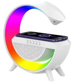 Station de Recharge sans Fil caméra Espion Ultra HD 4K WiFi avec Enceinte Bluetooth