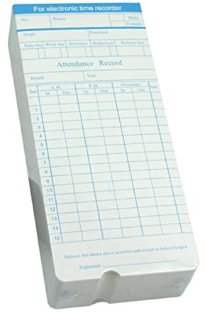 ULTECHNOVO Cartes De Présence Pour Employés 100 Feuilles 7.48X3.31 Pouces Enregistrement Heures Arrivée Départ Pour Bureau Usine Entrepôt Papier