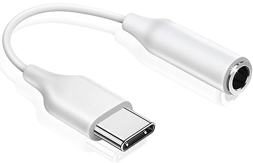 Adattatore USB C a Jack 3.5 mm per Cuffie, Adattatore Audio Aux USB Tipo C a Jack per Cuffie Compatibile con Samsung Galaxy S22 S21 S20 Note 20 A73 A53 A33, Huawei, Google Pixel e Altro, Bianco