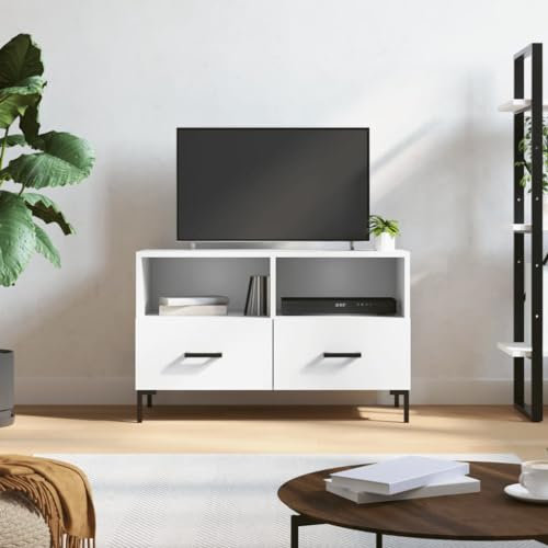 GuyAna TV-Schrank Weiß 80x36x50 cm Holzwerkstoff Tv Unterschrank Landhausstil