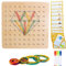 Goujfol Holz Geoboard Montessori Spielzeug Laubsäge Set für Kinder Geometriebrett Lernspiele Peg Board Form Puzzle mit Muster Karten und Gummi Bändern Knobel Kinderspiele ab 3+ (Type-2)