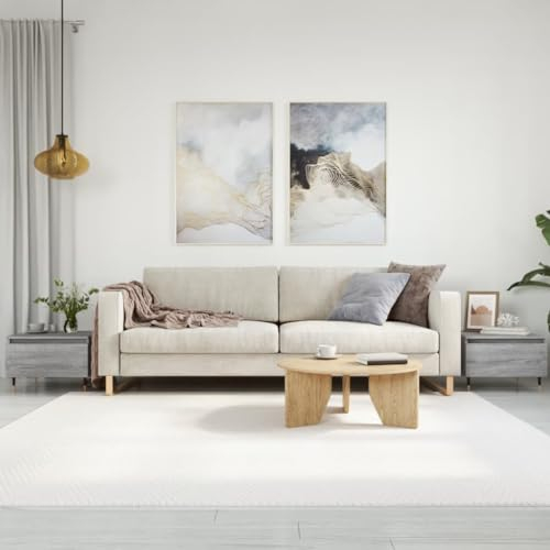AUVYI Couchtisch mit Schubladee 2 STK. Grau Sonoma 50x46x35 cm Holzwerkstoff&Metall Wohnzimmertisch Schränkchen mit Schubladen Chautschtisch Sofatisch Sideboard Beistelltisch mit Schublade