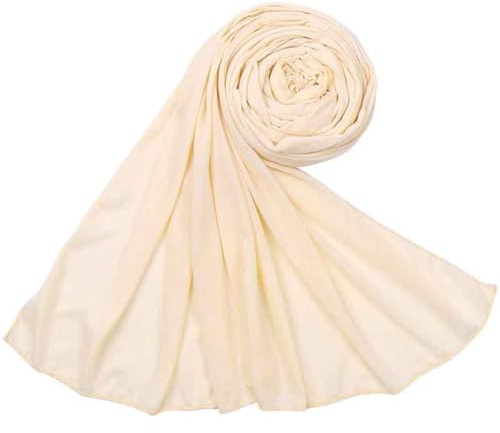 Whakano Einfarbig Damen Schal Scarf Kopftücher Leicht Weicher Halstuch,Soft Schals Stola,Elegant Lange Schals,übergroßer Quadratisch Deckenschal,80 x 180cm,für Frühling Sommer Ganzjährig,Creme