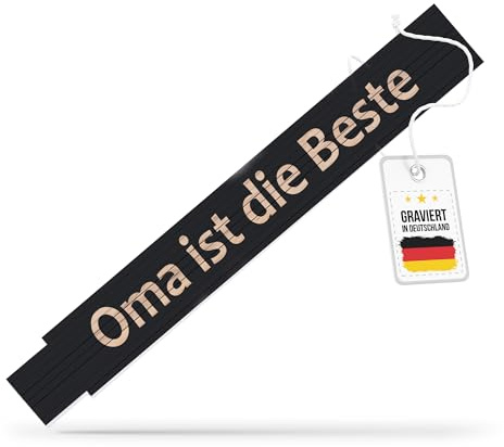 andSmile Zollstock für Oma - Meterstab aus hochwertigem Buchenholz - Zollstock mit Gravur Oma ist die Beste - Geschenk für Oma zum Geburtstag, Weihnachten - Geschenke Großmutter