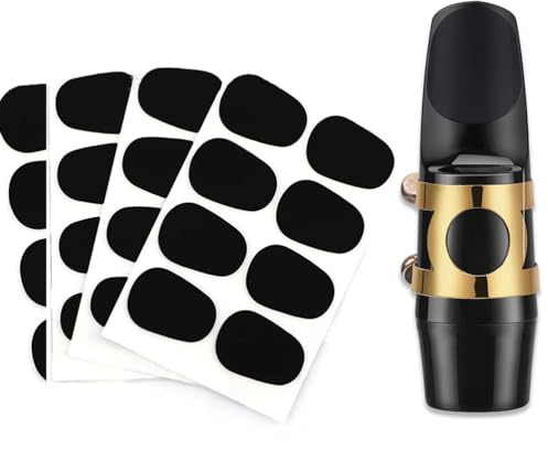 LJFEA 32 Bissgummis pro Packung, Klarinette, Saxophon Mundstückaufkleber, Mundstückpolster, Bissgummis, Tenorsaxophon, Altsaxophon, Mundstückschutz, Bissplatten, Klarinette, 0,8 mm