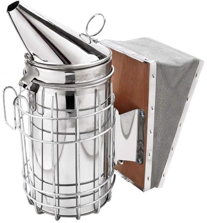 Bee Smoker Box, Bee Hive Smoker, Spray Smoke Device, Acciaio Alveare Fumatore d'api, dell'attrezzatura dell'apicoltura, l'attrezzatura dell'apiario dello scudo termico, L'apicoltura Strumento