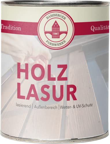 Bamberger Farbwerke Holzlasur matt 2,5L (Schwarz) | Holzlasur für Innen und Außen – wetterfest, atmungsaktiv, betont die Maserung; für Zaun, Gartenhaus, Möbel und Türen