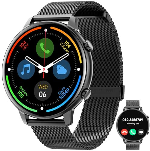 Hwagol Smartwatch Damen Herren, 1.39 Zoll Touchscreen Smart Watch mit Bluetooth Anrufe, Uhr Damen Herren mit 140+ Sportmodi SpO2 Pulsuhr Schlafmonitor Schrittzähler, Armbanduhr für iOS Android