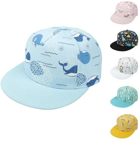 QIYIENDIAN barn basebollkeps justerbara mössor hatt solskydd småbarn solhattar för baby flicka pojkar, Blåval, 2-4 År