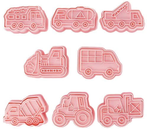 8 Stück Ausstechformen Transportfahrzeug, Cookie Backen Form Ausstecher Auto Plätzchen Form Set Keksform Ausstecher Plätzchenform Auto Keks Backformen für Weihnachten Ostern Halloween
