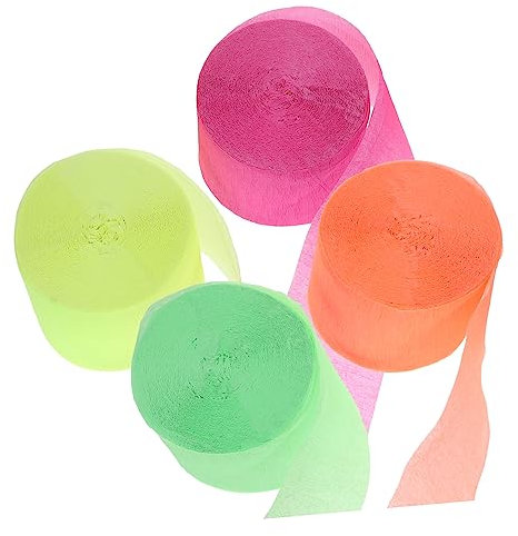 TINEASUR 4 Rollen Grüne Krepppapier-luftschlangen – Party-wimpel-Dekoration Fluoreszierende Im Dunkeln Leuchtende Luftschlangen Für Geburtstagsdekorationen