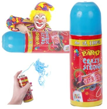 Przydasie Serpentinen-Konfetti-Spray 250 ml Blau – Farbspray für Party, Karneval, Fasching, Geburtstag, Hochzeit, Festival – Dekoration für Kindergeburtstag, Magie-Shows, Abschlussball