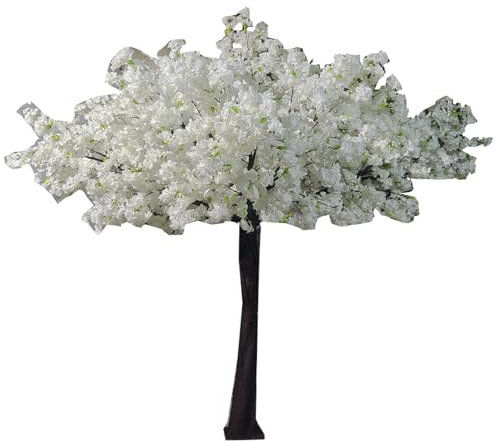 ELIKBH Árbol de Cerezo Artificial para Interior y Exterior, árbol de Cerezo Blanco, decoración de Boda, árbol de Cerezo Artificial para Centro Comercial(Round)