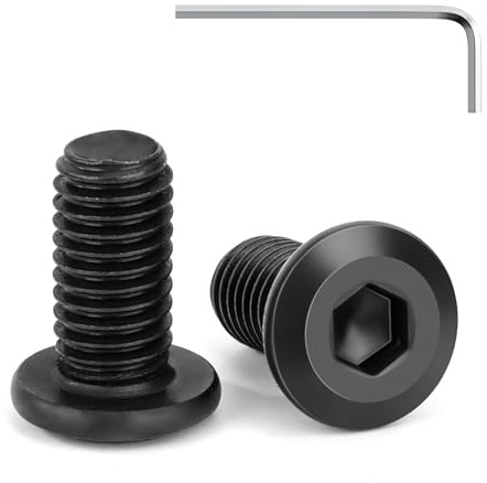 Tunejoy 20 Pièces Vis à Tête Plate M8 x 16 mm Noir Vis à Six Pans Creux en Acier Inoxydable A2 V2A Boulons de Meubles Hexagonale avec Clé Allen Filetage Complet