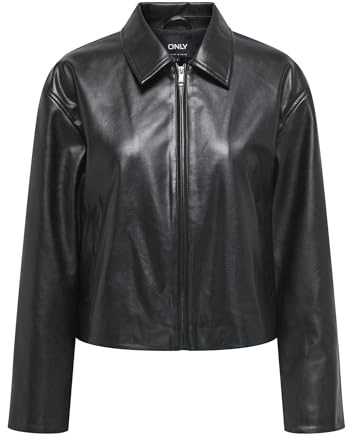 ONLY Damen Onlnicki Faux Leather Zip Jacket OTW