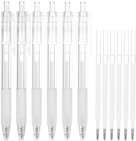 JIEYAO 6 Stück Schnell Trocknender Klebestift, Einziehbare Klebestifte mit 6pcs Ersatzminen Flüssiger Glue Pen Mit Feiner Spitze Auftragen von Kleber wie Beim Schreiben für Scrapbooking Basteln Kinder