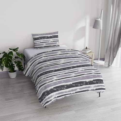 Housse de Couette River en Coton et Fibres recyclées, lit Simple, modèle : oka, confectionné en Italie