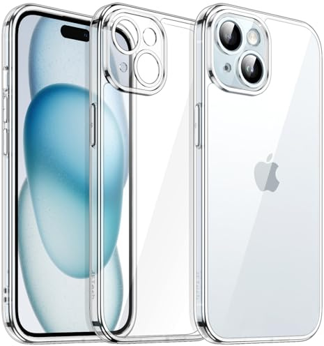 JETech Transparente Hülle für iPhone 15, Anti-Vergilbung, Durchsichtig | Kameraschutz, Stoßschutz, Präzise Ausschnitte, Kratzfeste Handyhülle