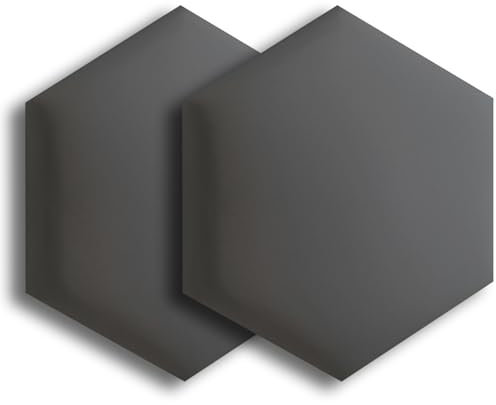 KUANGGE Lot de 2 Panneaux muraux rembourrés hexagonaux, Rembourrage Mural 3D Anti-Collision, têtes de lit décoratives Autocollantes pour Chambre d'enfant et Salle de Jeux (Marron foncé, 30 x 34,5 cm