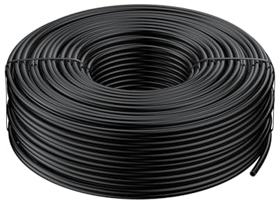 Pawfly 61M Tubazione per Irrigazione a Goccia, 4-6 mm Tubo di Distribuzione per Impianti, Linea in PE nero Micro, Rotolo per Giardino, Componente per Irrigazione