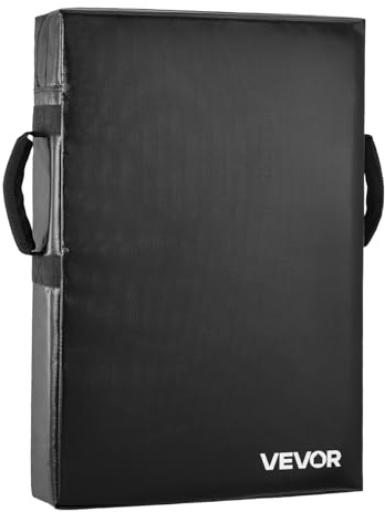 VEVOR Bouclier de Percussion de Rugby 60x40,5 cm, Matériels d’Entraînement de Football Américain en Éponge Haute Densité, Coussinets de Blocage avec Poignées, Équipement pour Hockey, Crosse, Noir