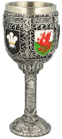 Elgate Wales Dragon Medieval Drinkware Resin Goblet | Hand-Painted Chalice with Stainless Steel Lining | Wine, Whiskey, Cocktail & Beer Cup | Gothic Fantasy Decor for Home, Bar & Restaurant