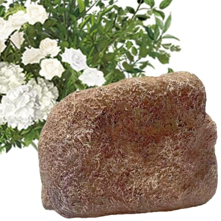 Cachette de clés en pierre artificielle - Grande cachette secrète - Boîte de rangement en résine synthétique pour maison, jardin, terrasse, cour, hangar, chemin, coin de géocaching, location de