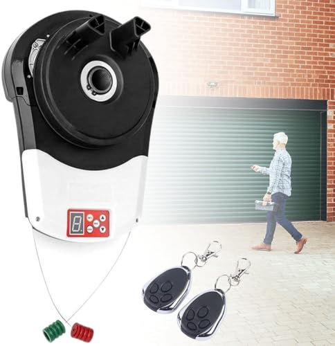 Abridor automático de puerta enrollable con 2 mandos a distancia y motor 800N para garaje, persiana, granero y uso agrícola