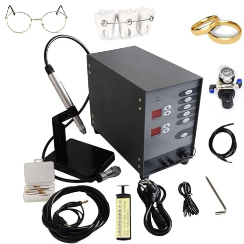 IYUESQ Saldatrice a Punti Kit Saldatore Permanente per Gioielli Macchina per Saldatura a Punti CNC Macchina per Saldatura ad Arco di Argon pulsato per Riparazione Fai da Te di Gioielli PE