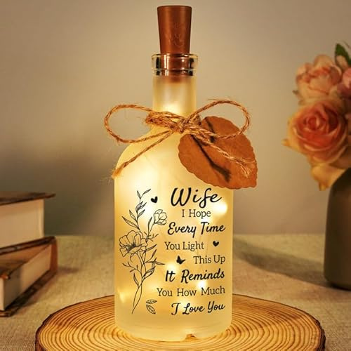 Sayregifty LED Bottle Romantic Light Wife Birthday Gift, Perfect Christmas/Anniversary/Wedding/Birthday/Valentine's Day Gifts For Wife Her