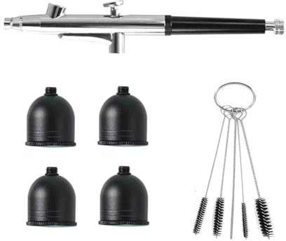 Portable Single Action Airbrush 0.3mm Nozzles Mini Spray Gun Pen For Paint Model Cake Nail Crafts Painting Beauty Inkjet(Black Set)