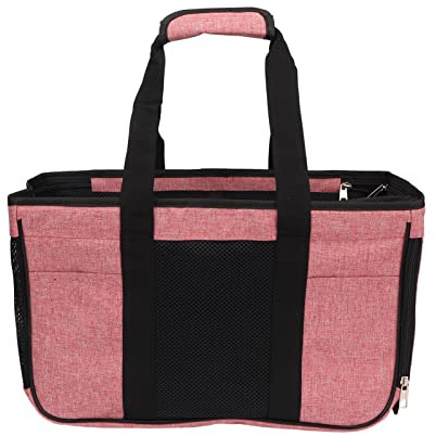 Yctze Tragbare, Atmungsaktive Katzentrage mit Escape-Design für Kleine Haustiere – Ideal für Reisen, Tierarztbesuche oder Tagesausflüge mit Ihrem Hund (Rosa mit Schwarz)