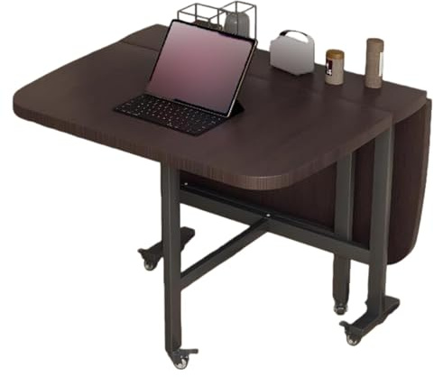 KGPGNYMYHA Mobiler Klapptisch 4-6 Personen Klappbarer Esstisch Küchentisch Ausziehbar Nähtisch Kleine Räume Holz Esszimmertisch(120x100cm(47.2x39.3in))