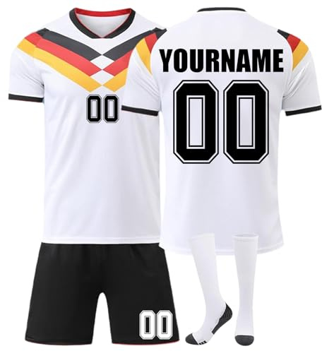 Coupe Monde 2026 Maillot Football Personnalisé avec Nom Nombre, Monde Domicile/Extérieur Ensemble Foot Entraînement T-Shirt Short et Chaussettes Respirant pour Garçon et Homme,Cadeau Garcon