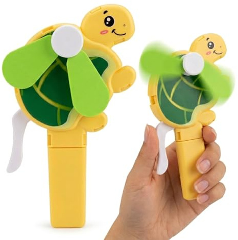 OTHERWISETRIVIAL Mini-ventilateur à main, alimenté par batterie, portable, pour bureau, disponible dans les versions Glaçon, Queue, Tortue et Licorne (TARTARUGA 15,6 x 8 x 4 cm)
