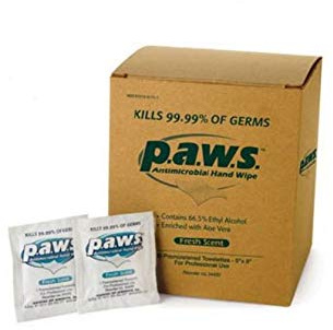 Safetec of America Paws Disinfecting Towelette (100 Piece Box) - 34400 Box