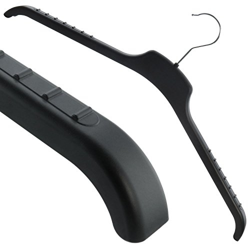 Hangerworld 20 Non-Slip Plastic Coat Hangers 46 cm Black Extra Wide