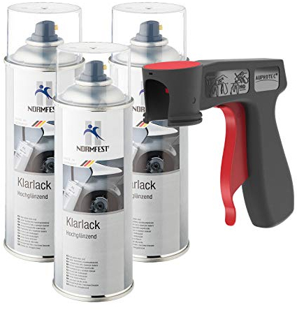 AUPROTEC Pistolengriff + Normfest Hochglanz Klarlack High Speed Spezial Kombinations Lack Versiegelung 3x 400ml
