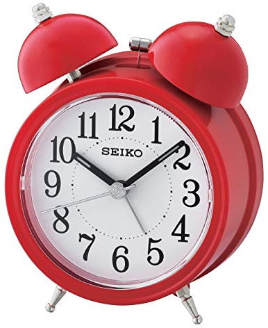 Seiko Sveglia a Campana con Luce e Snooze, Colore: Rosso QHK035R