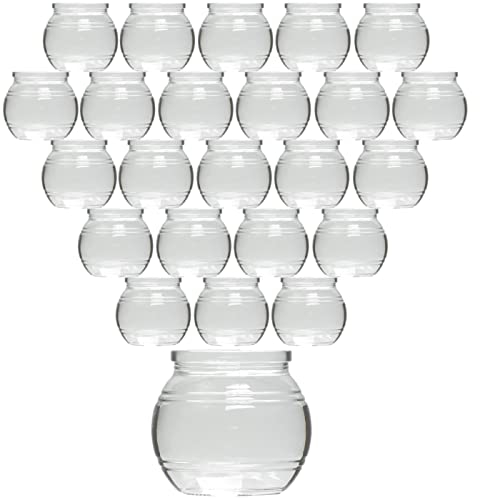 gouveo 24er Set Teelichtgläser Kugel - Teelichthalter 8 x 7 cm - Windlicht kugelförmig für Garten, Terrasse, Balkon - Kugel-Glas für Dessert, Hochzeit, Geburtstag, Feier (TGK175)