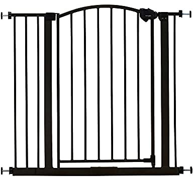 Regalo Easy Step Arched Décor Walk Thru Baby Gate, Includes 4-Inch Extension to Fit Multiple Openings, 4 Pack Pressure Mount Kit and 4 Pack Wall Mount Kit, Black