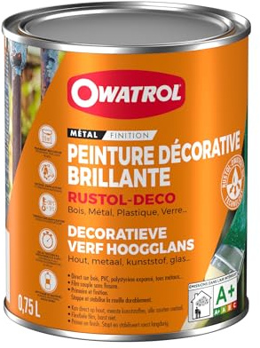 OWATROL - RUSTOL DECO – dekorative Lackierung mit Rostschutz – alle Untergründe – Erde braun – RAL 8028-0,75L