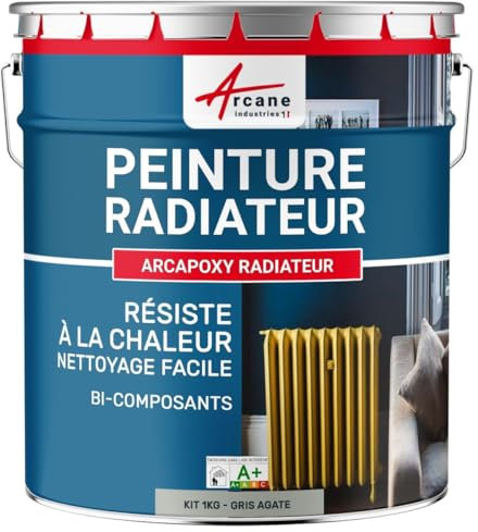 ARCANE INDUSTRIES Vernice per radiatori/Riscaldamento: ARCAPOXY - 302-1 kg (Fino a 5 m² in 2 Strati) Grigio Agata - RAL 7038