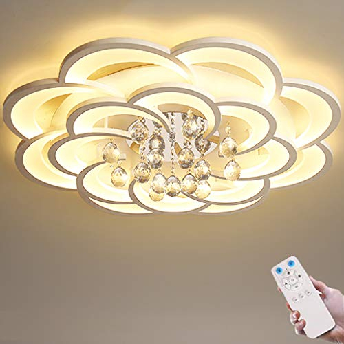 LED Kristall Deckenleuchte Moderne Dimmbare Mit Fernbedienung Deckenlampe Kreative Blume Acryl Design Beleuchtung Hängeleuchte Schlafzimmer Kinderzimmer Wohnzimmer Büro Halle Dekor Lampe (80CM/80W)