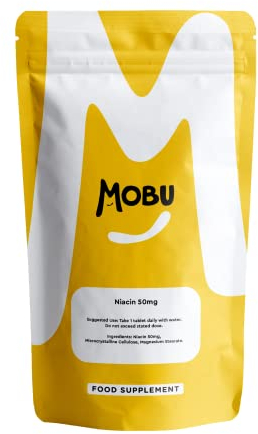 Niacin 50mg 120 Tablets | Vitamin B3 Nicotinic Acid Flush Formula | Vegan UK Made | GMP Approved | MOBU (120)