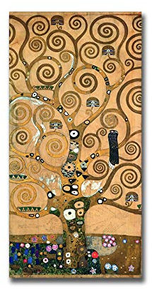 XIANGPEIFBH Artist Gustav Klimt life Tree Painting on Canvas Posters and Prints Wall Art Pictures for Living Room Home Decor Artwork 70x140cm(28''x55') Inner Frame