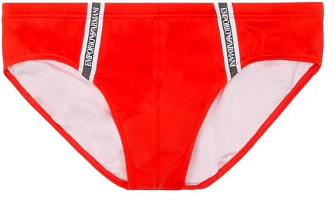 EMPORIO ARMANI Slip da Bagno Classico da Uomo con Logo Tape, Red.Com, X-Large